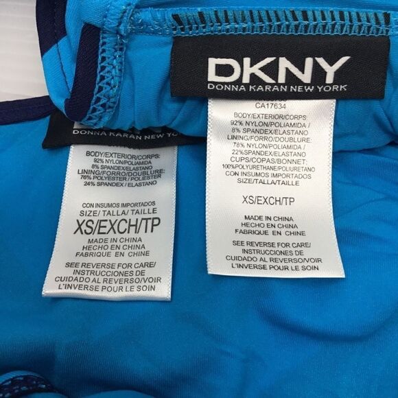 DKNY Striped Spliced Classic Bandeau Bikini Set D - Picture 7 of 7